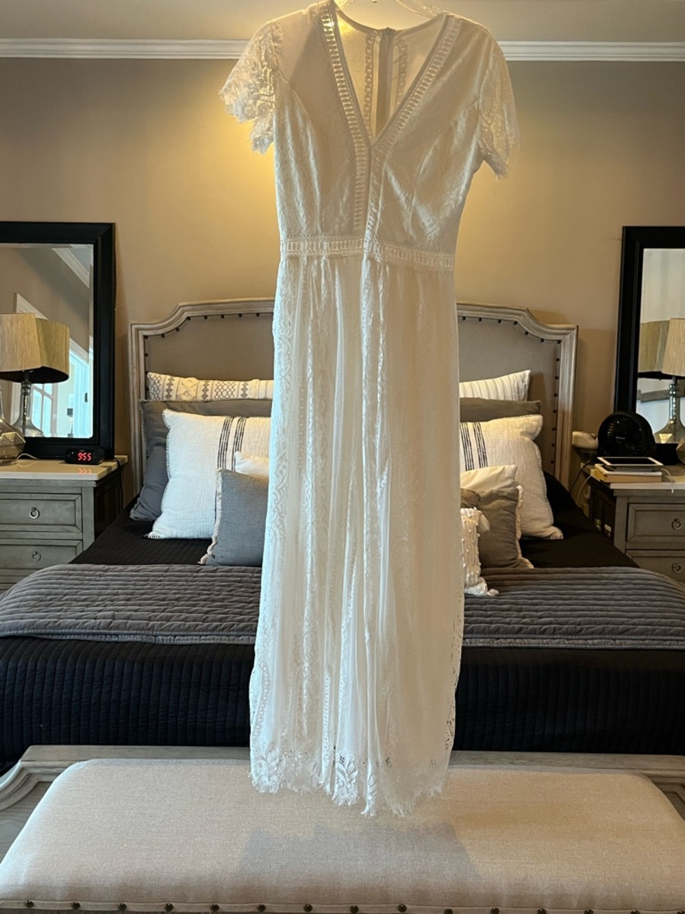 Elegant Lace Maxi Dress - Off White  - Ms. Romance wears this one! - Picture 9 of 9